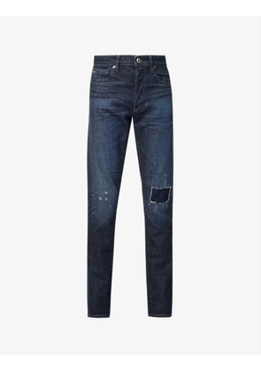 3301 Distressed Mid-Rise Slim-Fit Stretch-Denim Jeans