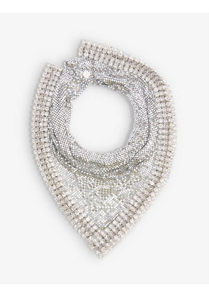 Pixel rhinestone-embellished metal scarf