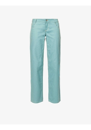 Atlas straight-leg mid-rise cotton-blend trousers