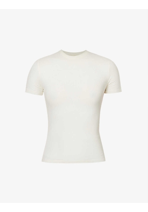 Round-neck slim-fit stretch-cotton T-shirt
