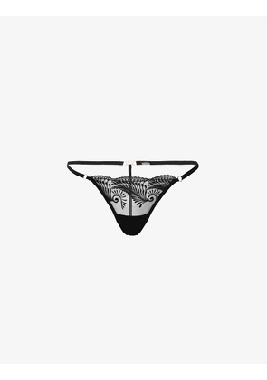 Rafaela embroidered stretch-lace thong