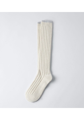 Brunello Cucinelli Cashmere Chiné Rib-Knit Socks