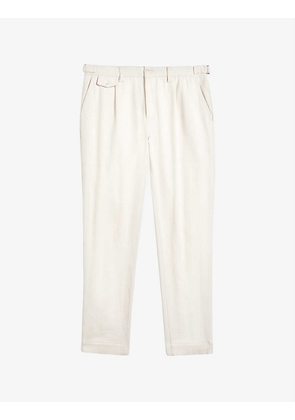Halden tapered-leg mid-rise cotton-blend trousers