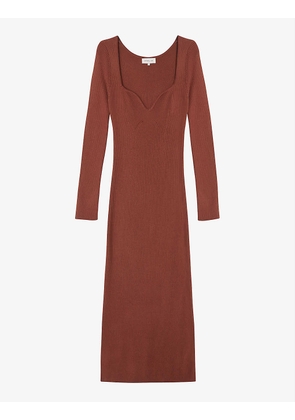 Tulip ribbed knitted midi dress