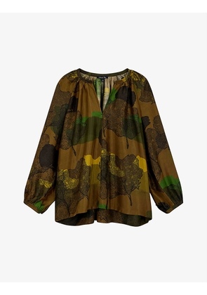 Odessa graphic-print silk blouse