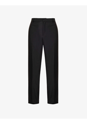 Pleated mid-rise woven trousers