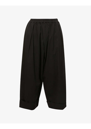 The Baker wide-leg mid-rise cotton-twill trousers