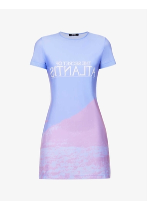 Atlantis abstract-print stretch-woven mini dress