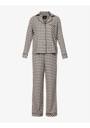 Clara check-print woven pyjama set