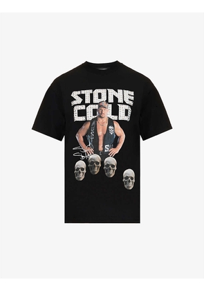 Stone Cold graphic-print crystal-embellished cotton-jersey T-shirt