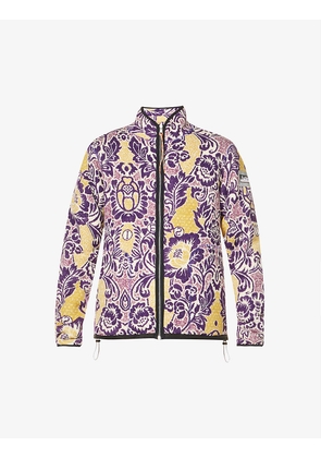 Fleur floral-pattern relaxed-fit woven-knit jacket
