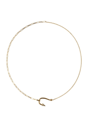 Burberry Gold-Plated Pavé Hook Necklace