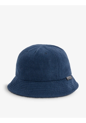 Brand-embroidered adjustable fleece bucket hat