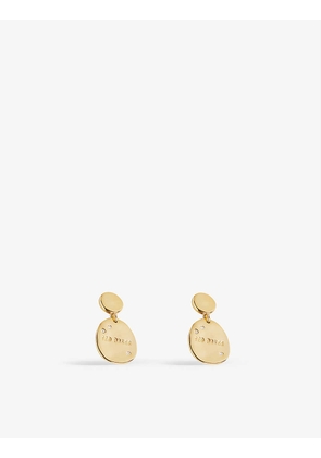 Corriee crystal-embellished coin drop gold-plated earrings