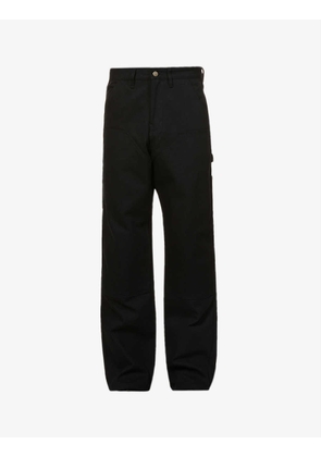Carpenter panelled relaxed-fit straight-leg cotton-canvas trousers