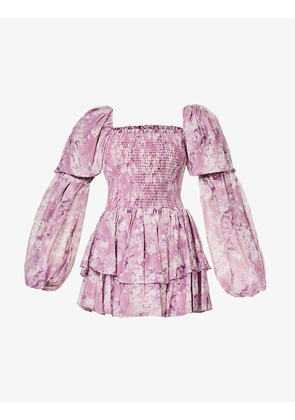 Alexa floral-print woven mini dress