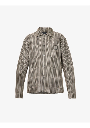 Monogram-jacquard relaxed-fit woven jacket