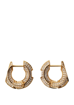 Burberry Gold-Plated Crystal Hollow Earrings