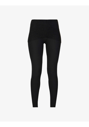 Shaping Plissee pleated high-rise stretch-woven leggings