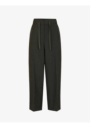 Sarajevo relaxed-fit straight high-rise wool-blend trousers