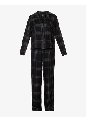 Clara check-print pyjama set