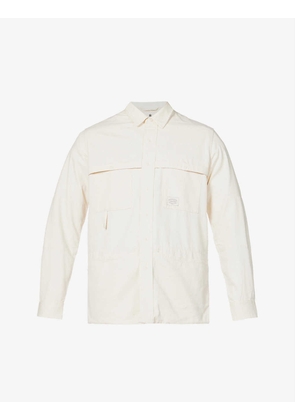 Takibi logo-patch long-sleeved cotton-blend shirt