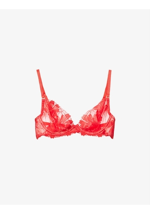 Colette floral-embroidered lace bra
