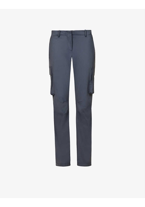 Raven straight-leg mid-rise stretch-woven trousers