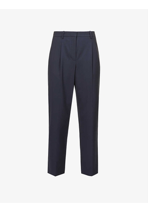 Treeca wide-leg high-rise stretch-wool trousers