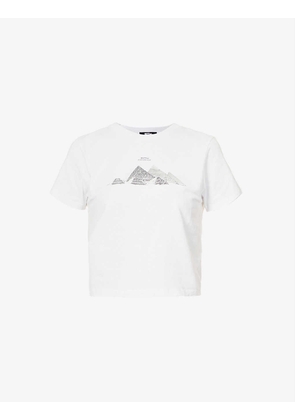 Mystery School pyramids-print cotton-jersey T-shirt