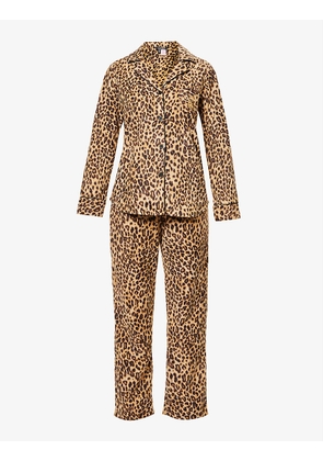 Leopard-print fleece pyjamas