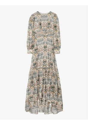 Meadow graphic-print woven maxi dress