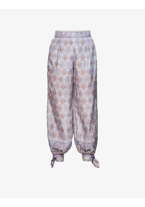 Vitali paisley-print silk trousers