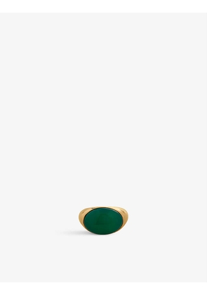 Monica Vinader x Kate Young recycled 18ct yellow gold-plated vermeil sterling silver and onyx ring