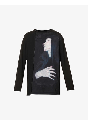 Inkjet-printed graphic oversized-fit cotton-jersey T-shirt