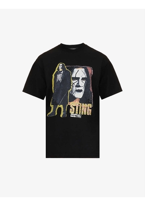 Sting graphic-print crystal-embellished cotton-jersey T-shirt