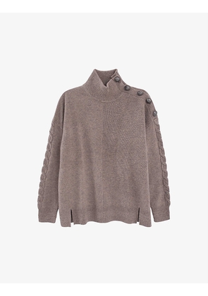 Long-sleeved turtleneck wool jumper