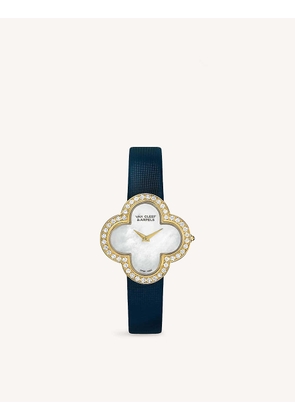 Alhambra Sertie gold, satin and diamond watch