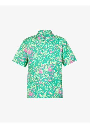 Jungle camo-print boxy-fit cotton-poplin shirt