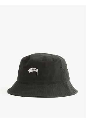 Logo-embroidered curved-brim cotton bucket hat