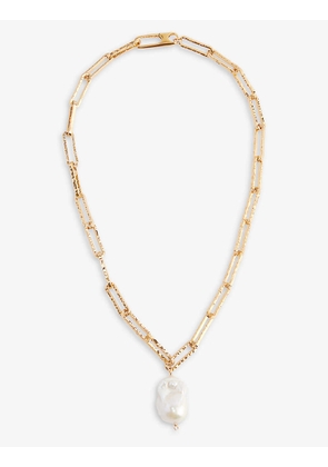 The Baroque Pearl Layer 24ct yellow-gold plated brass necklace