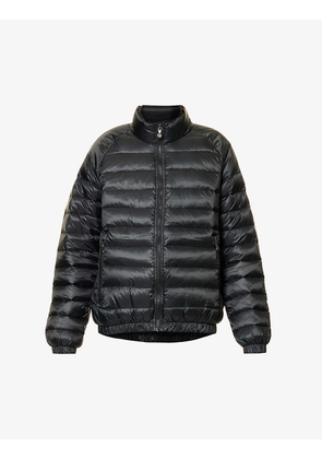 Source brand-appliqué shell-down jacket