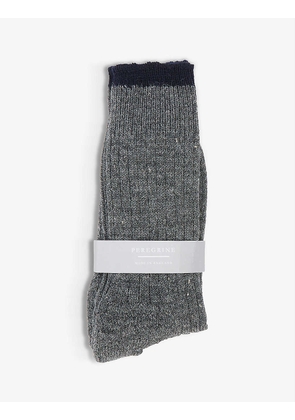 Striped stretch-wool boot socks