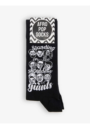 Black History Month graphic-print stretch-cotton blend socks