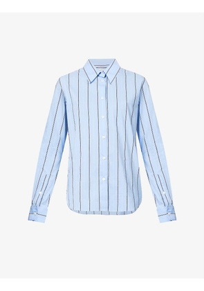 Striped regular-fit cotton-blend shirt