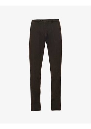 Regular-fit straight-leg stretch-woven chino trousers