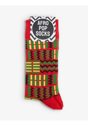 Kuba graphic-print stretch-cotton blend socks