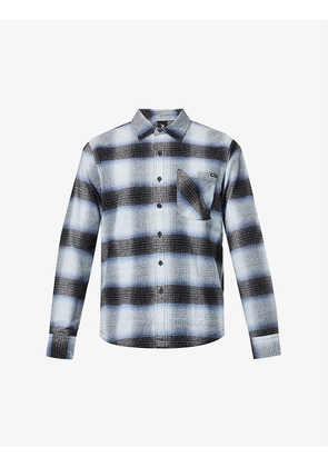 Check-pattern relaxed-fit cotton-blend shirt