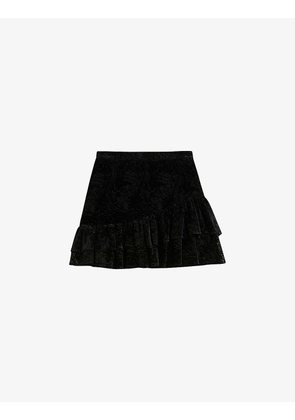 Marinah abstract-devoré woven mini skirt