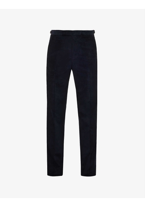 Needlecord slim-fit tapered-leg cotton trousers